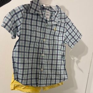 Carter's Blue Plaid Kids Shirt 12 months new